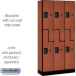 12" Wide Double Tier 'S' Style Designer Wood Locker - 3 Wide - 6 Feet High - 15" Deep by Salsbury - Image 11
