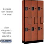 12" Wide Double Tier 'S' Style Designer Wood Locker - 3 Wide - 6 Feet High - 15" Deep by Salsbury - Image 12