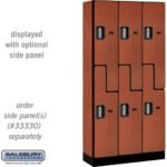 12" Wide Double Tier 'S' Style Designer Wood Locker - 3 Wide - 6 Feet High - 15" Deep by Salsbury - Image 14