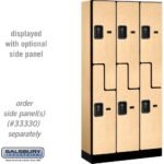 12" Wide Double Tier 'S' Style Designer Wood Locker - 3 Wide - 6 Feet High - 15" Deep by Salsbury - Image 28