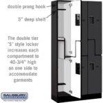 12" Wide Double Tier 'S' Style Designer Wood Locker - 3 Wide - 6 Feet High - 15" Deep by Salsbury - Image 32