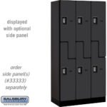 12" Wide Double Tier 'S' Style Designer Wood Locker - 3 Wide - 6 Feet High - 18" Deep by Salsbury - Image 5