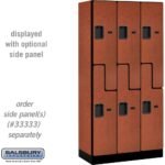 12" Wide Double Tier 'S' Style Designer Wood Locker - 3 Wide - 6 Feet High - 18" Deep by Salsbury - Image 11