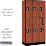 12" Wide Double Tier 'S' Style Designer Wood Locker - 3 Wide - 6 Feet High - 18" Deep by Salsbury - Image 14