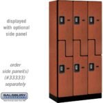 12" Wide Double Tier 'S' Style Designer Wood Locker - 3 Wide - 6 Feet High - 18" Deep by Salsbury - Image 15
