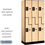 12" Wide Double Tier 'S' Style Designer Wood Locker - 3 Wide - 6 Feet High - 18" Deep by Salsbury - Image 27