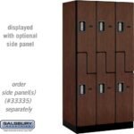 12" Wide Double Tier 'S' Style Designer Wood Locker - 3 Wide - 6 Feet High - 21" Deep by Salsbury - Image 24