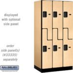 12" Wide Double Tier 'S' Style Designer Wood Locker - 3 Wide - 6 Feet High - 21" Deep by Salsbury - Image 26