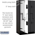 12" Wide Double Tier 'S' Style Designer Wood Locker - 3 Wide - 6 Feet High - 21" Deep by Salsbury - Image 32