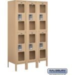12" Wide Double Tier See-Through Metal Locker - 3 Wide - 5 Feet High - 15" Deep by Salsbury - Image 5