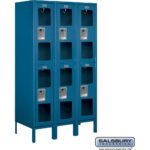 12" Wide Double Tier See-Through Metal Locker - 3 Wide - 5 Feet High - 18" Deep by Salsbury - Image 2