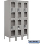 12" Wide Double Tier See-Through Metal Locker - 3 Wide - 5 Feet High - 18" Deep by Salsbury - Image 3