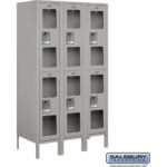 12" Wide Double Tier See-Through Metal Locker - 3 Wide - 5 Feet High - 18" Deep by Salsbury - Image 4