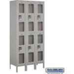 12" Wide Double Tier See-Through Metal Locker - 3 Wide - 6 Feet High - 15" Deep by Salsbury - Image 4