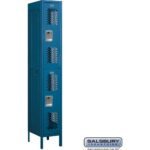 12" Wide Double Tier Vented Metal Locker - 1 Wide - 6 Feet High - 18" Deep by Salsbury