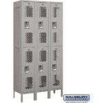 12" Wide Double Tier Vented Metal Locker - 3 Wide - 6 Feet High - 15" Deep by Salsbury - Image 3