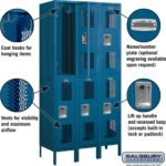 12" Wide Double Tier Vented Metal Locker - 3 Wide - 6 Feet High - 18" Deep by Salsbury - Image 7