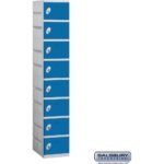 12" Wide Eight Tier Plastic Locker - 1 Wide - 6 Feet High - 18" Deep by Salsbury