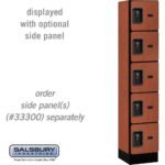 12" Wide Five Tier Box Style Designer Wood Locker - 1 Wide - 5 Feet High - 15" Deep by Salsbury - Image 13