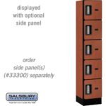 12" Wide Five Tier Box Style Designer Wood Locker - 1 Wide - 5 Feet High - 15" Deep by Salsbury - Image 14