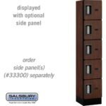 12" Wide Five Tier Box Style Designer Wood Locker - 1 Wide - 5 Feet High - 15" Deep by Salsbury - Image 24