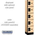 12" Wide Five Tier Box Style Designer Wood Locker - 1 Wide - 5 Feet High - 15" Deep by Salsbury - Image 26