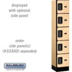 12" Wide Five Tier Box Style Designer Wood Locker - 1 Wide - 5 Feet High - 15" Deep by Salsbury - Image 27