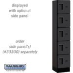 12" Wide Five Tier Box Style Designer Wood Locker - 1 Wide - 5 Feet High - 15" Deep by Salsbury