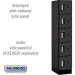 12" Wide Five Tier Box Style Designer Wood Locker - 1 Wide - 5 Feet High - 18" Deep by Salsbury - Image 4