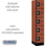 12" Wide Five Tier Box Style Designer Wood Locker - 1 Wide - 5 Feet High - 18" Deep by Salsbury - Image 15