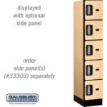 12" Wide Five Tier Box Style Designer Wood Locker - 1 Wide - 5 Feet High - 18" Deep by Salsbury - Image 29