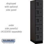 12" Wide Five Tier Box Style Designer Wood Locker - 1 Wide - 5 Feet High - 21" Deep by Salsbury