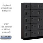 12" Wide Five Tier Box Style Designer Wood Locker - 3 Wide - 5 Feet High - 15" Deep by Salsbury - Image 2