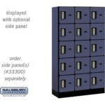 12" Wide Five Tier Box Style Designer Wood Locker - 3 Wide - 5 Feet High - 15" Deep by Salsbury - Image 9