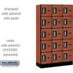 12" Wide Five Tier Box Style Designer Wood Locker - 3 Wide - 5 Feet High - 15" Deep by Salsbury - Image 14