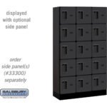12" Wide Five Tier Box Style Designer Wood Locker - 3 Wide - 5 Feet High - 15" Deep by Salsbury