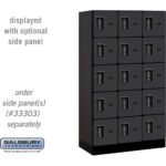 12" Wide Five Tier Box Style Designer Wood Locker - 3 Wide - 5 Feet High - 18" Deep by Salsbury - Image 2