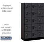 12" Wide Five Tier Box Style Designer Wood Locker - 3 Wide - 5 Feet High - 18" Deep by Salsbury - Image 3