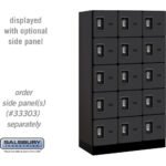 12" Wide Five Tier Box Style Designer Wood Locker - 3 Wide - 5 Feet High - 18" Deep by Salsbury - Image 5