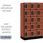 12" Wide Five Tier Box Style Designer Wood Locker - 3 Wide - 5 Feet High - 18" Deep by Salsbury - Image 12