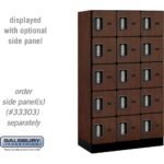 12" Wide Five Tier Box Style Designer Wood Locker - 3 Wide - 5 Feet High - 18" Deep by Salsbury - Image 24
