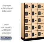 12" Wide Five Tier Box Style Designer Wood Locker - 3 Wide - 5 Feet High - 18" Deep by Salsbury - Image 27