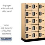 12" Wide Five Tier Box Style Designer Wood Locker - 3 Wide - 5 Feet High - 18" Deep by Salsbury - Image 29