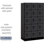 12" Wide Five Tier Box Style Designer Wood Locker - 3 Wide - 5 Feet High - 18" Deep by Salsbury