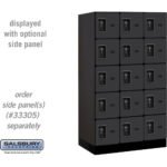 12" Wide Five Tier Box Style Designer Wood Locker - 3 Wide - 5 Feet High - 21" Deep by Salsbury - Image 3
