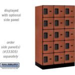 12" Wide Five Tier Box Style Designer Wood Locker - 3 Wide - 5 Feet High - 21" Deep by Salsbury - Image 11