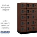 12" Wide Five Tier Box Style Designer Wood Locker - 3 Wide - 5 Feet High - 21" Deep by Salsbury - Image 21