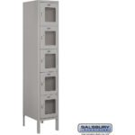 12" Wide Five Tier Box Style See-Through Metal Locker - 1 Wide - 5 Feet High - 15" Deep by Salsbury - Image 4