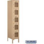 12" Wide Five Tier Box Style See-Through Metal Locker - 1 Wide - 5 Feet High - 15" Deep by Salsbury - Image 5