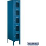 12" Wide Five Tier Box Style See-Through Metal Locker - 1 Wide - 5 Feet High - 18" Deep by Salsbury - Image 2